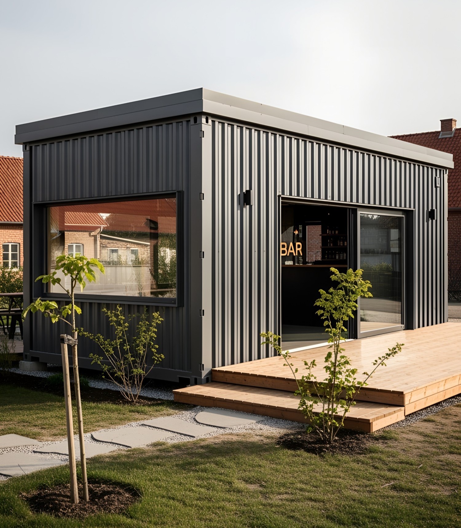 container-bar-modern-industrial-facade-with-vertical-corrugated-metal-paneling-in-dark-grey-compact-rectangular-single-story-structure-constructed-from-repurposed-shipping-containers-flat-metal - Copy